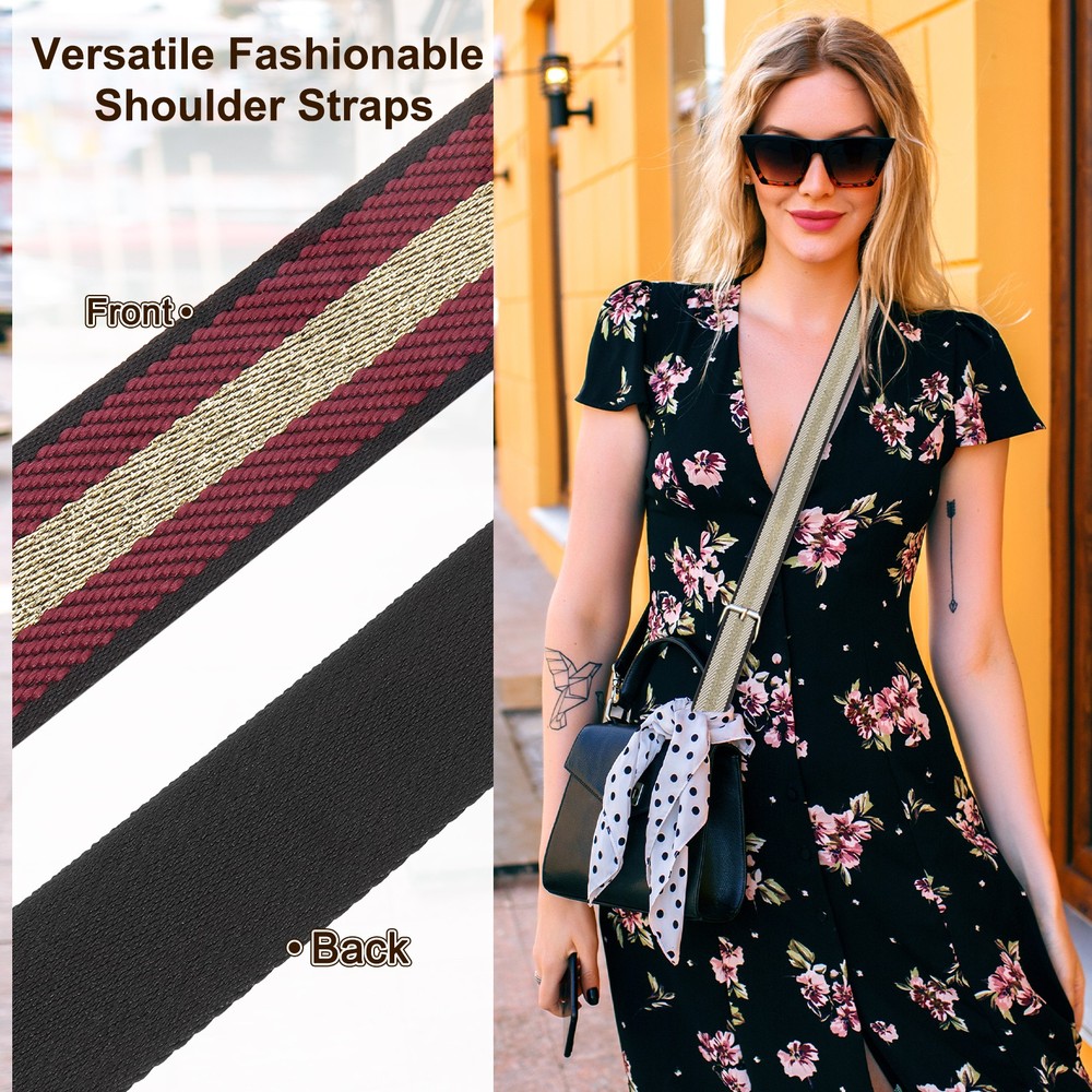 10Yards Nylon Webbing Strap, 38mm Striped Webbing Bag Strap, Wine Red
