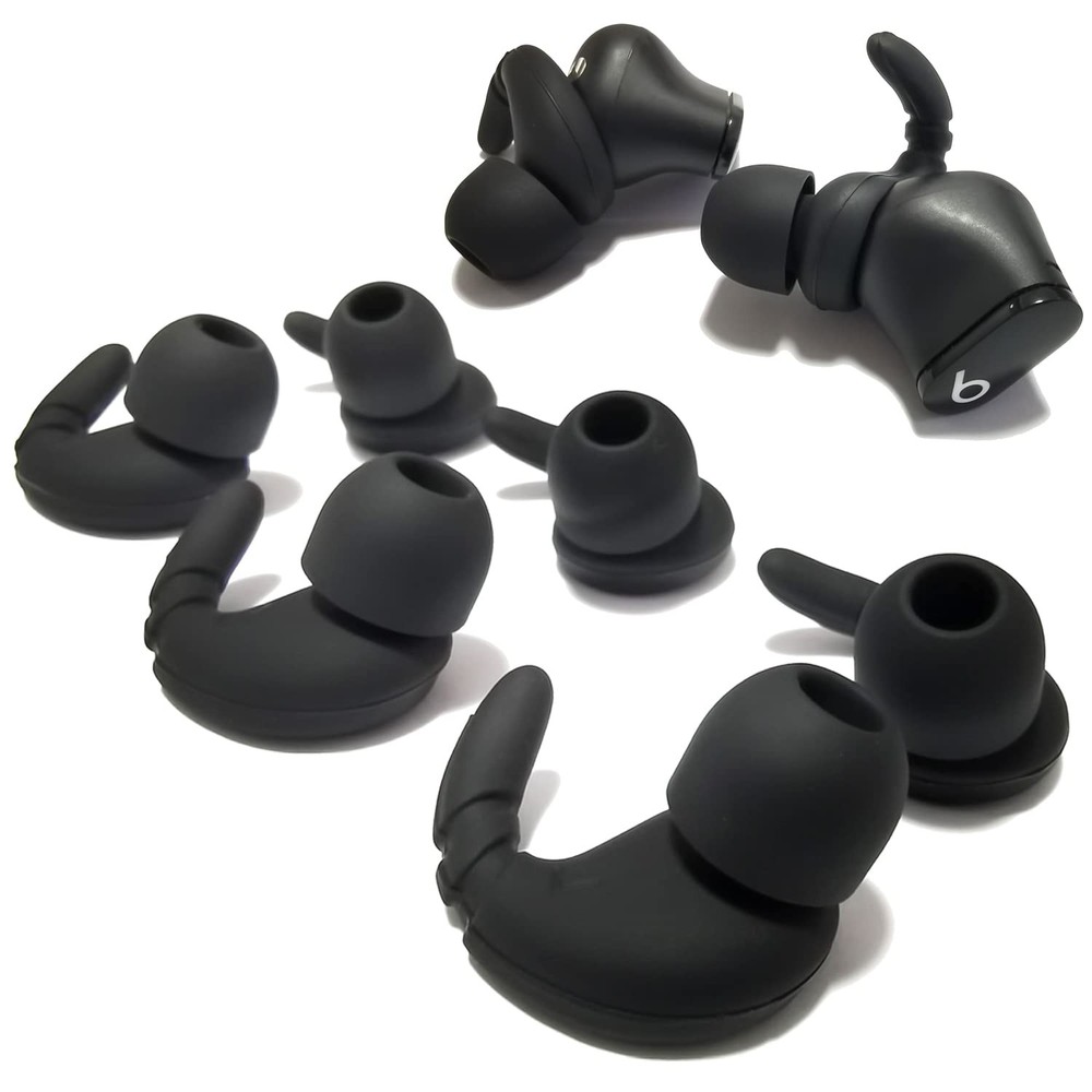 Luckvan Silicone Ear Hooks for Beats Studio Buds Tips M, Black-Earhook