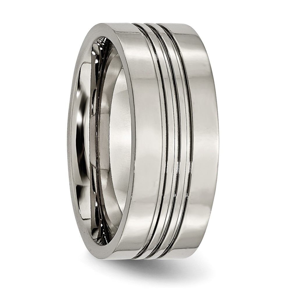 Titanium Grooved 9mm Polished Band TB120