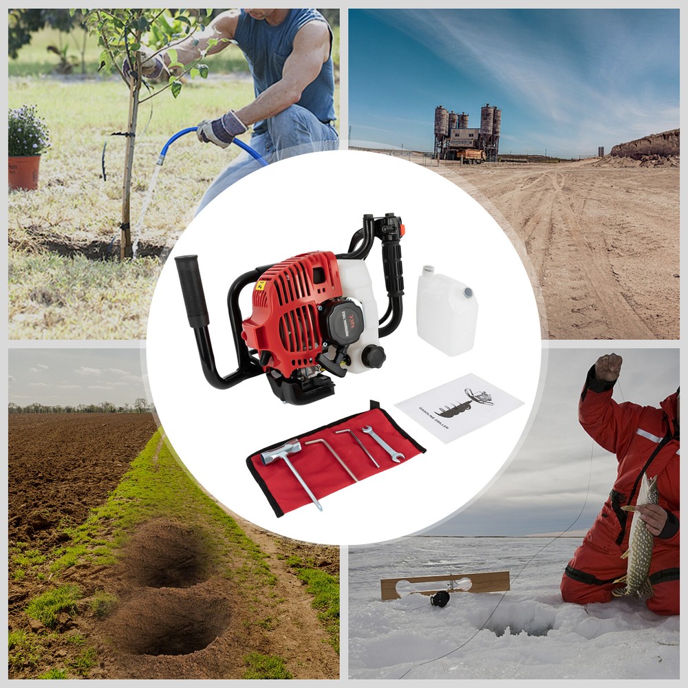 52cc Gas-Powered Post Hole Digger, 2-Stroke Engine, Easy Operation