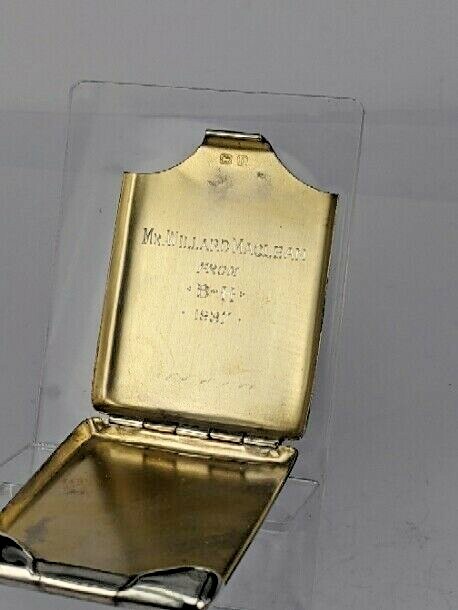 1936 Solid Silver striped vesta matchbook holder by R Pringle