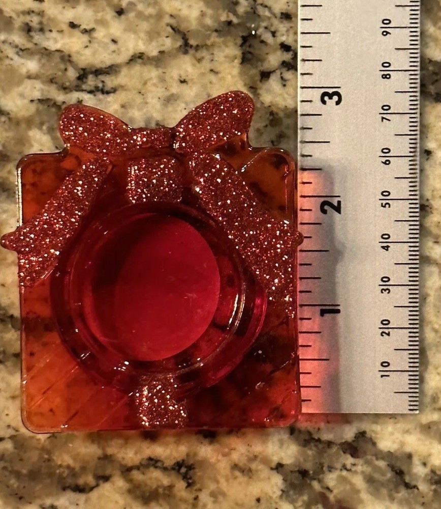 Red Christmas Bow Tea Light Candle Holder