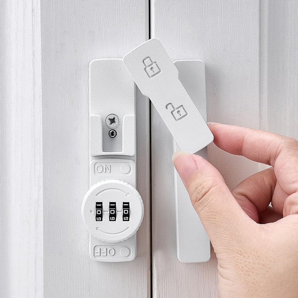 Wocoe Matte White 180 Degree Mechanical Password Lock, 3-Digit