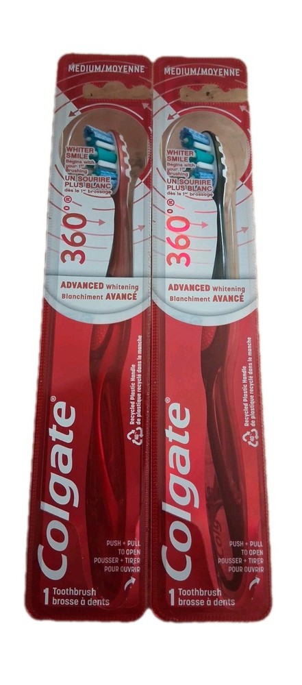 2 Colgate Total Foaming Clean Toothbrushes and 2 Colgate 360 Toothbrushes Bundle