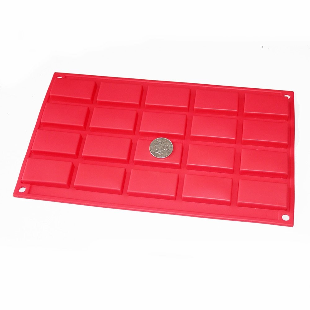 Rectangular Mini Guest Soap Chocolate Candy Mold Sample Soap Silicone Mold 20cav