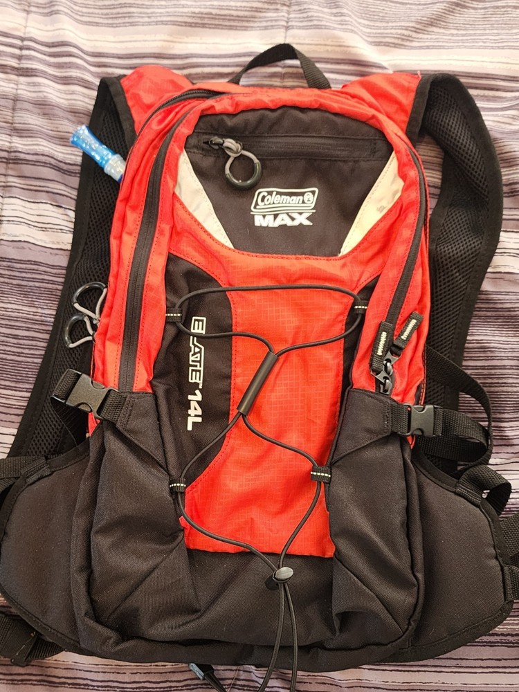 COLEMAN MAX HYDRATION RED BACKPACK Elate 14L, NEW BLADDER