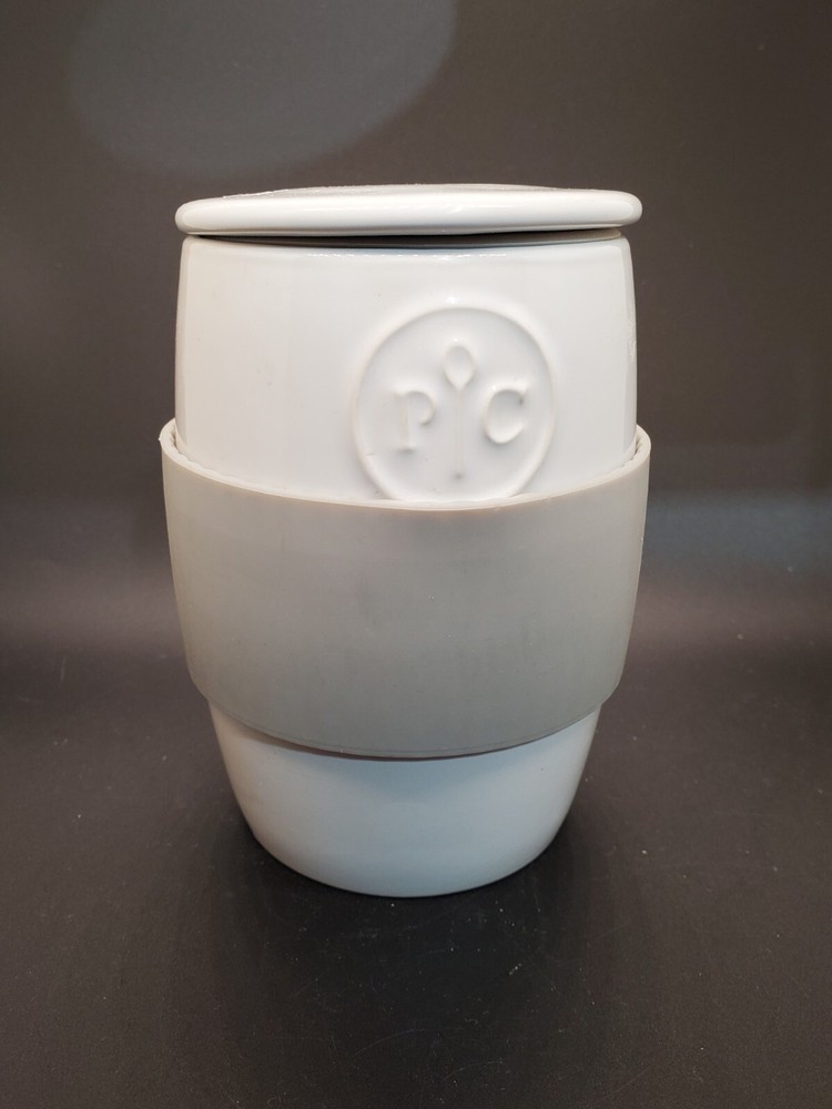 Pampered Chef Ceramic Microwave Egg Cooker with Silicone Sleeve