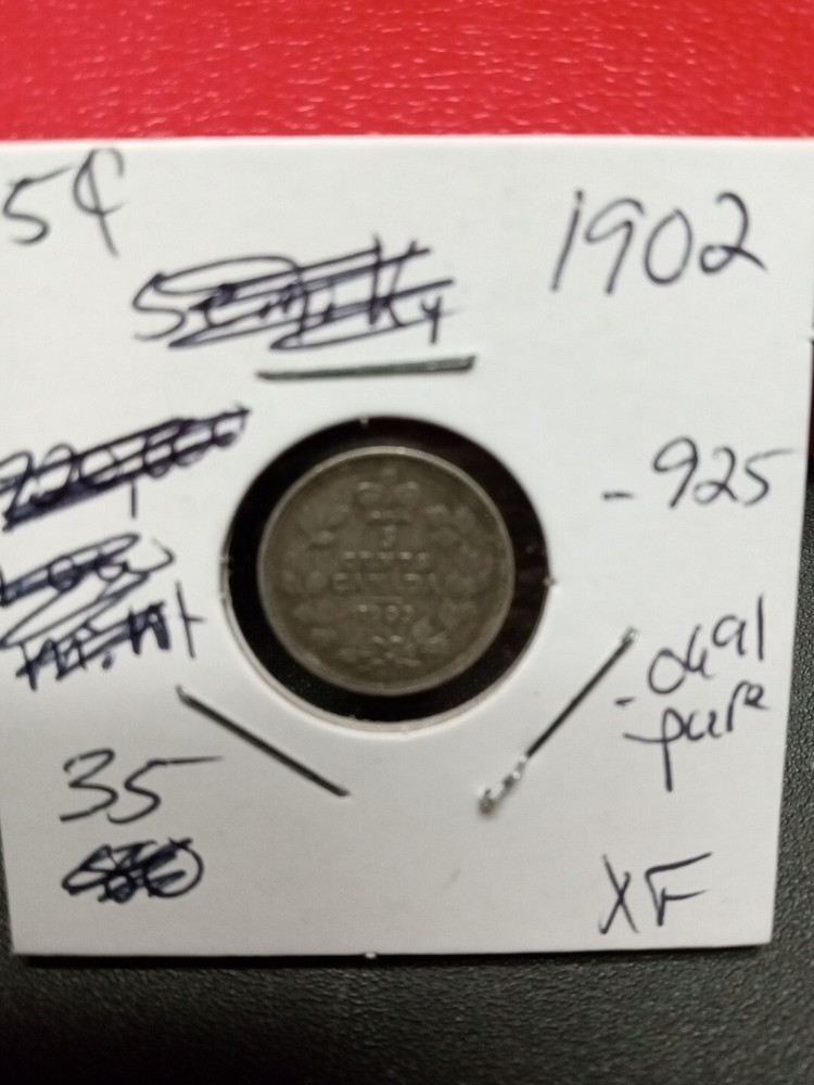 1902 Silver Canada 5 Cent Free Shipping!!