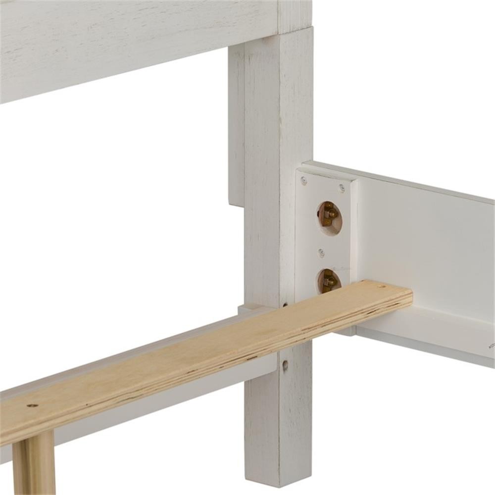 Bowery Hill Traditional Engineered Wood King Panel Bed in White
