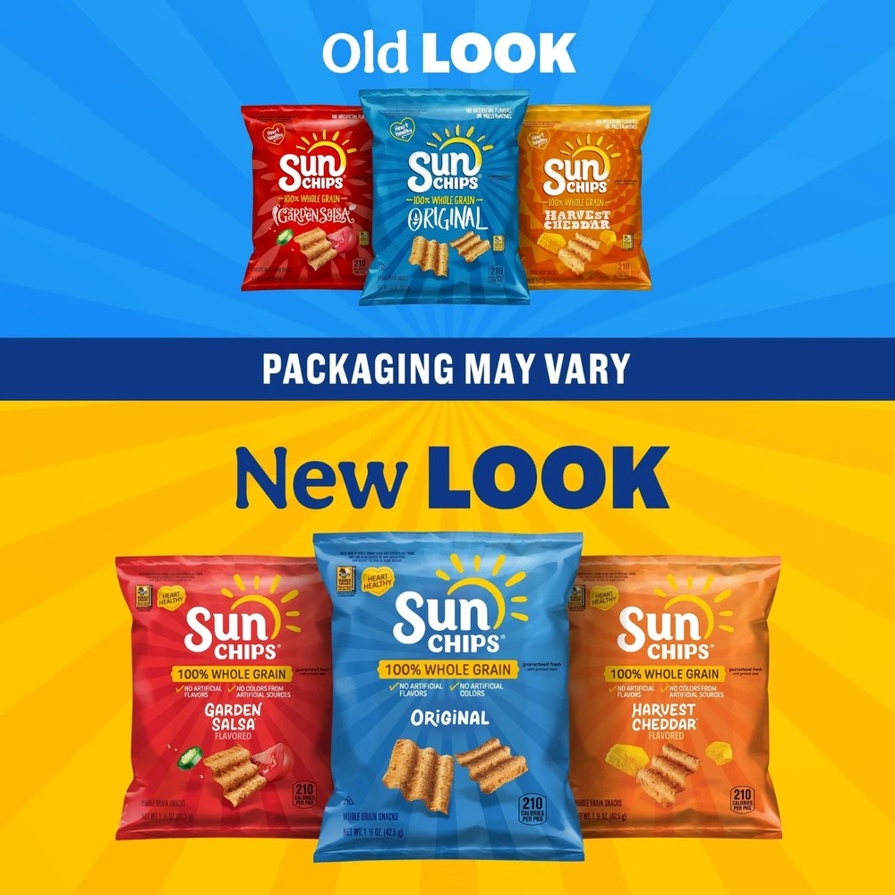 SunChips 100% Whole Grain Garden Salsa Snack Chips Bag, 7 oz​