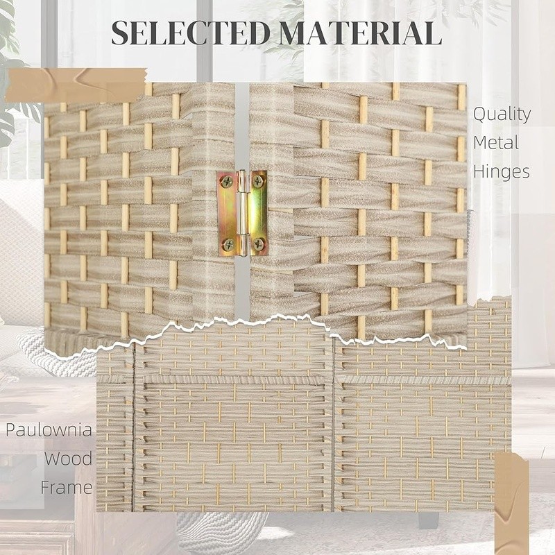 Room Divider Privacy Screen Foldable Lightweight Tear Proof Portable PP Panels