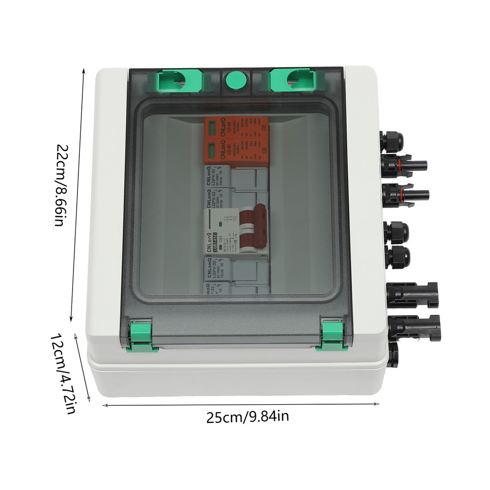DC 500V/1000V Solar PV Combiner Box 2 Strings Circuit Breaker for Solar Panel