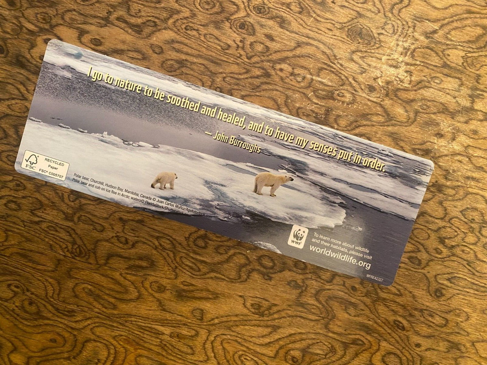 Polar Bear Bookmark World Wildlife NEW