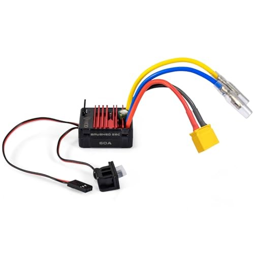 2026 New 60A Brushed 2-3S Waterproof ESC, Electronic Speed Controller XT60 Plug