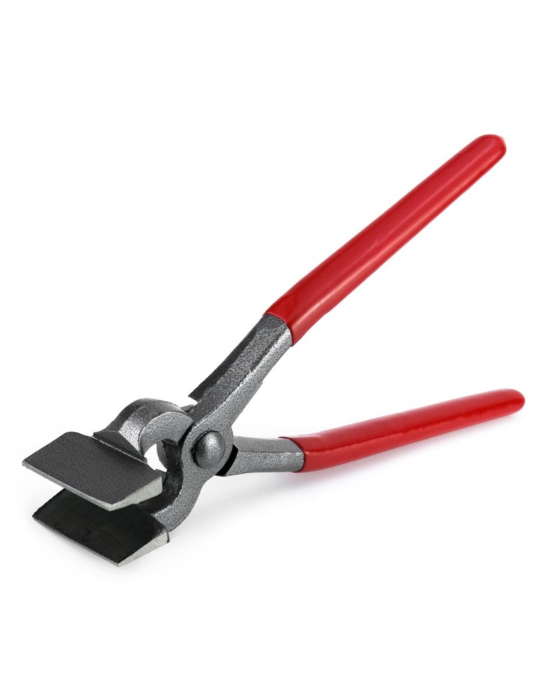QWORK Flat Pliers Leather Press Pliers, Edge Adjustment Red