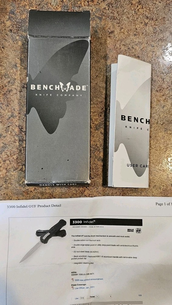 Benchmade Infadel Original 2003 Box