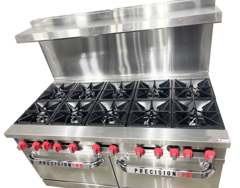 10 Burner Gas Range Heavy Duty High BTU Sauté Range