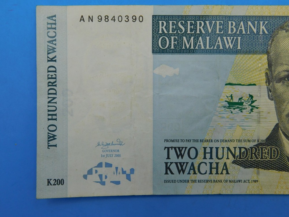 2001 Malawi 200 Kwacha Currency Note