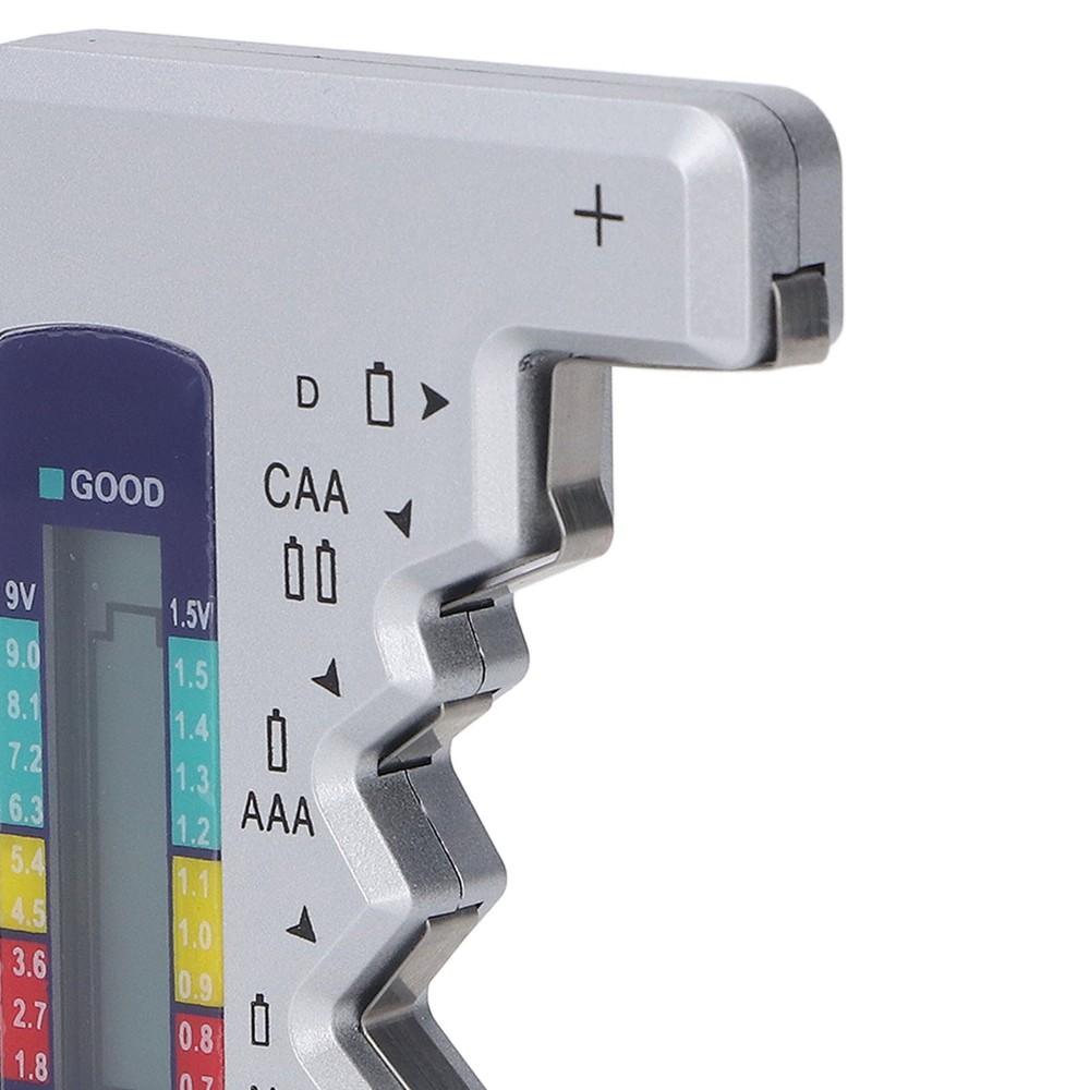 Digital Battery Tester LCD Screen Button Cell Battery Checker Silver