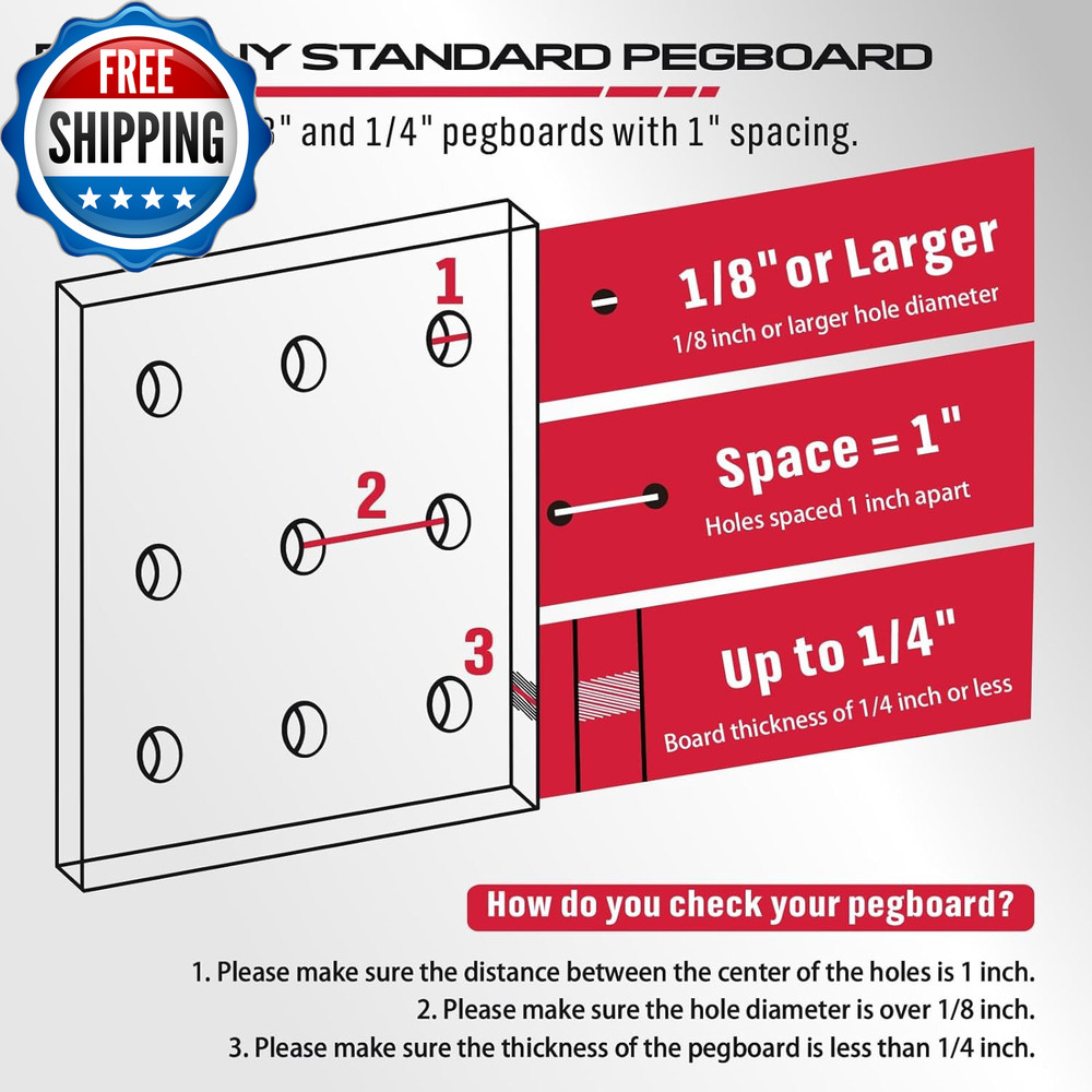 300 Piece Pegboard Hook Set Pegboard Organizer Accessories for Hanging...
