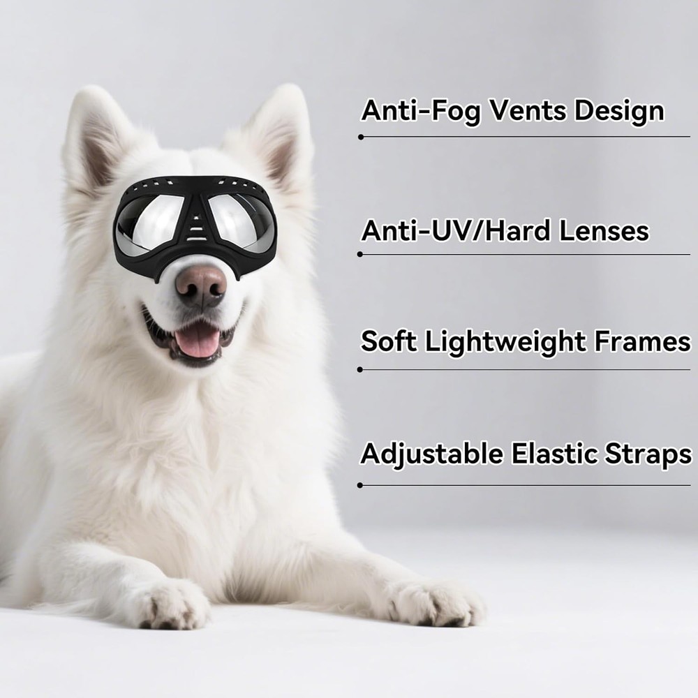 Dog Goggles Large Breed UV Windproof Snowproof Eye Protection Adjustable Strap