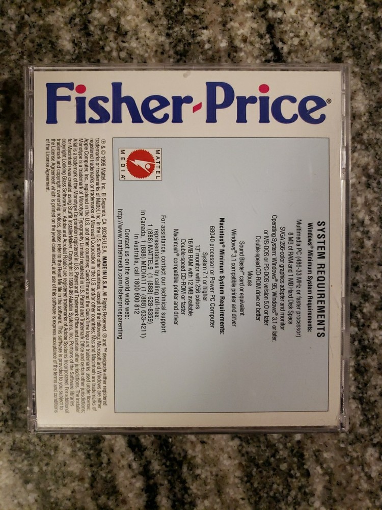Fisher Price Parenting Guide CD ROM 1996
