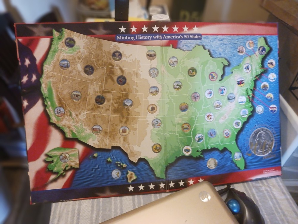 (H-12) Colorized Quarters On Beautiful Map. Nice!