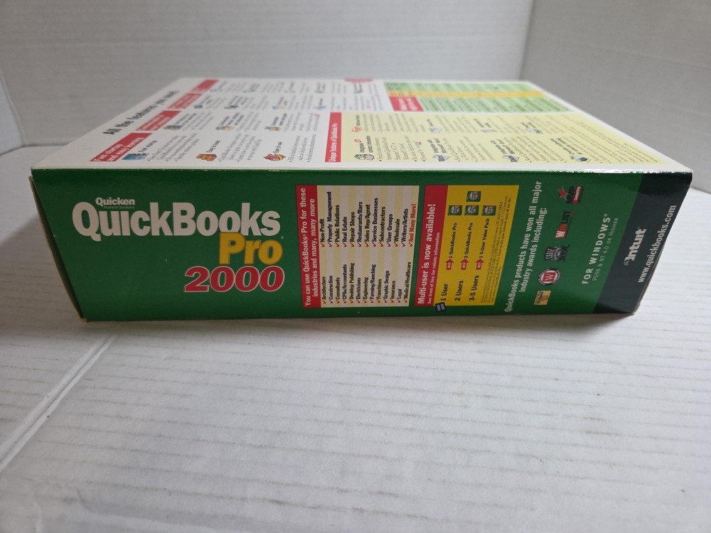 Quickbooks Pro 2000 for Windows 95/98 Quicken Financial Services Software