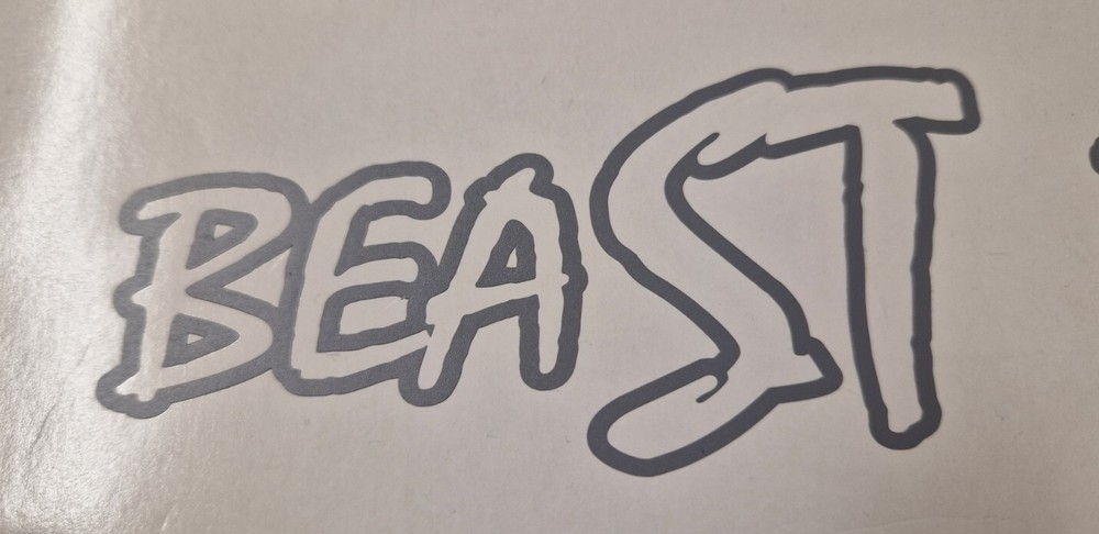 BEAST graphic. GREY small 5inch decal