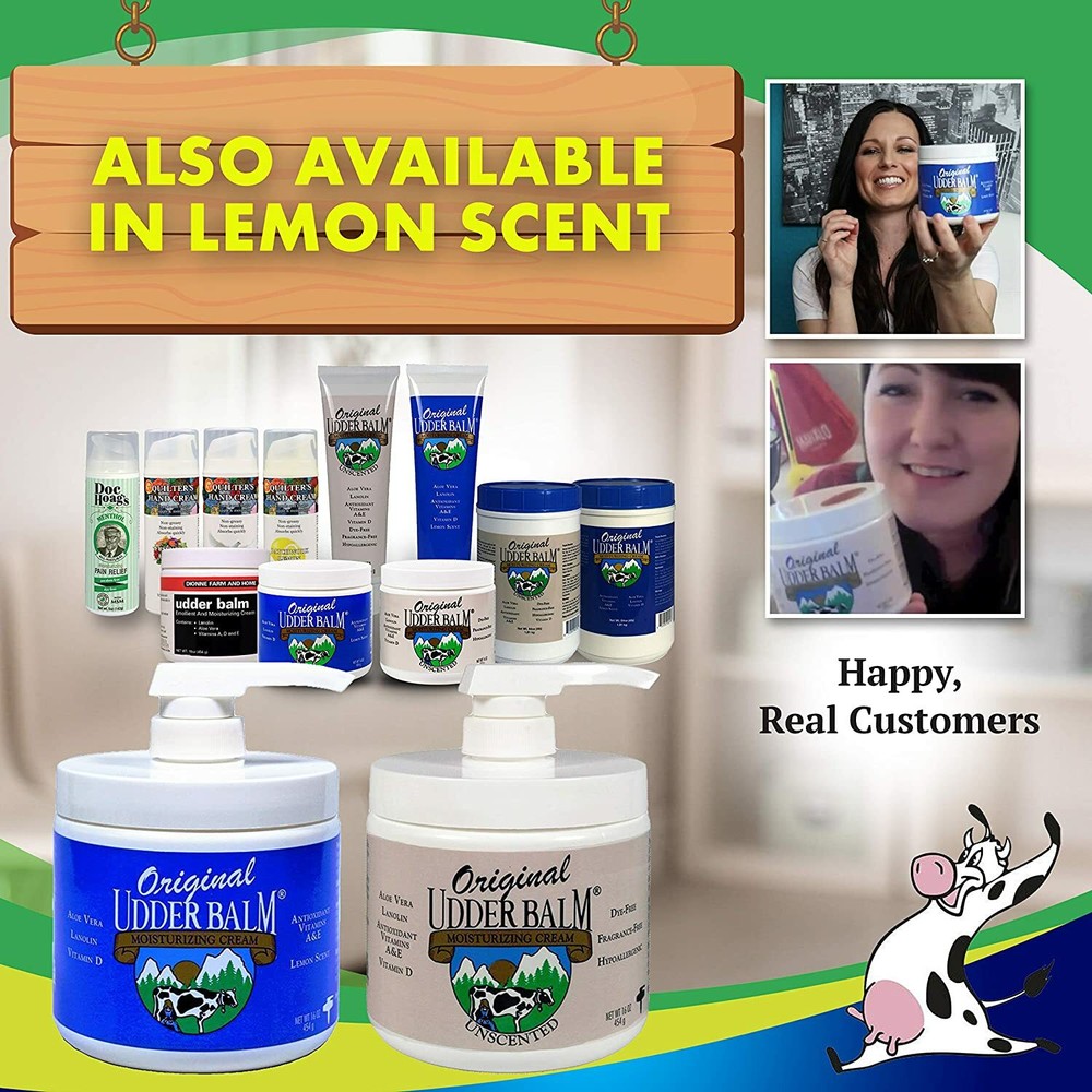 Unscented Original Udder Balm Thick Moisturizing Cream. Help for dry hands. *OUB