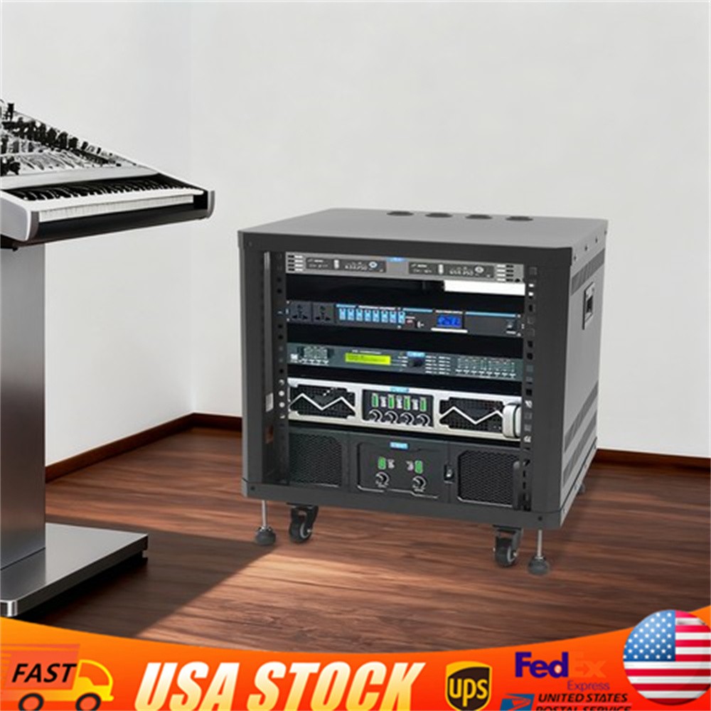 9U Rolling Server Rack Locking Network Cabinet Box Data Enclosure