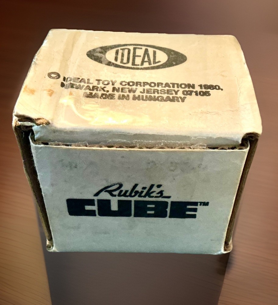 VINTAGE IDEAL RUBIK'S CUBE ORIGINAL CARDBOARD BOX, INSTRUCTIONS