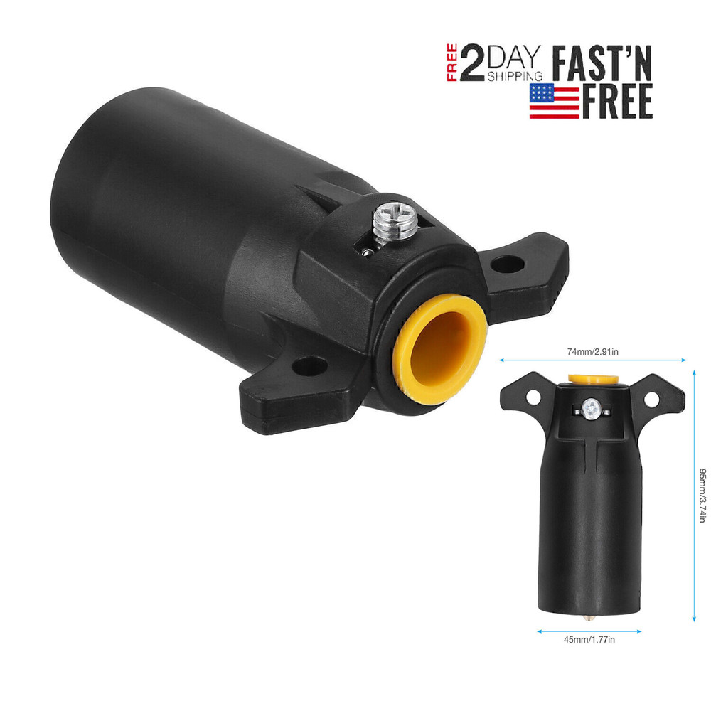 7 Way Round RV Style Trailer Light Plug Connector Replacement End Blade Pin