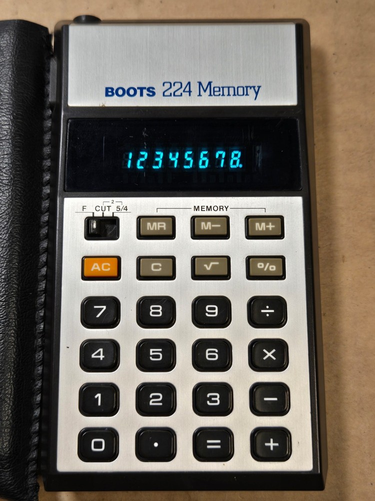 BOOTS 224 Memory Vintage Calculator Working Well