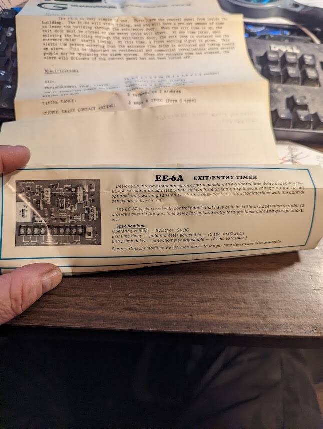 GUARDWARE EE-6A EXIT/ENTRY MODULE, NEW IN BOX, WITH INSTRUCTIONS