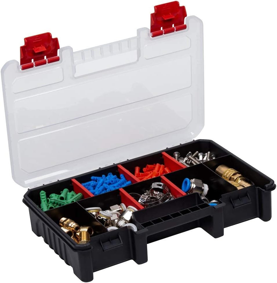 Compact Parts Organizer Box – Small Hardware Storage Case with 9 Compartments &