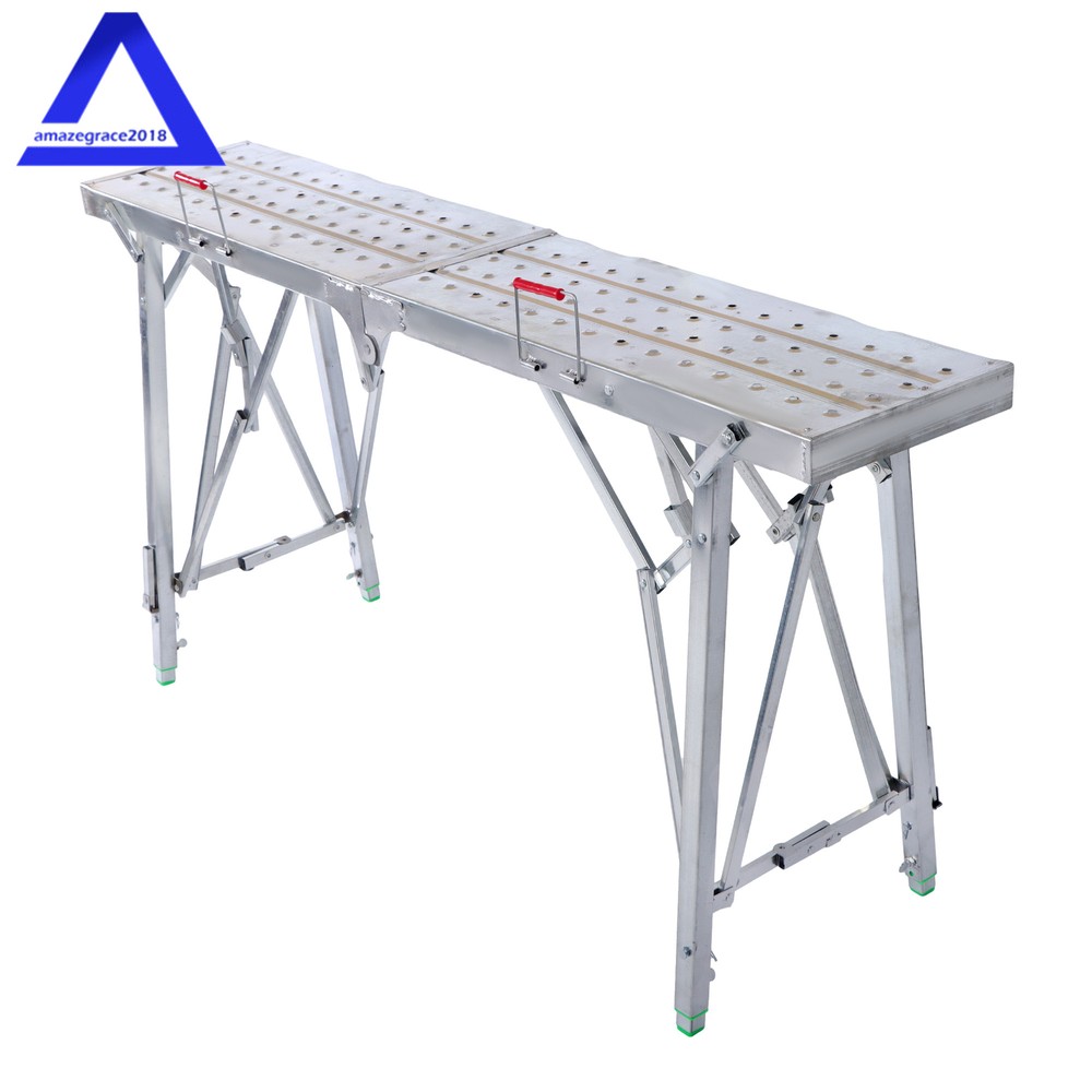 1.6m Portable Folding Scaffolding Platform Work Bench Scaffold Step Ladder