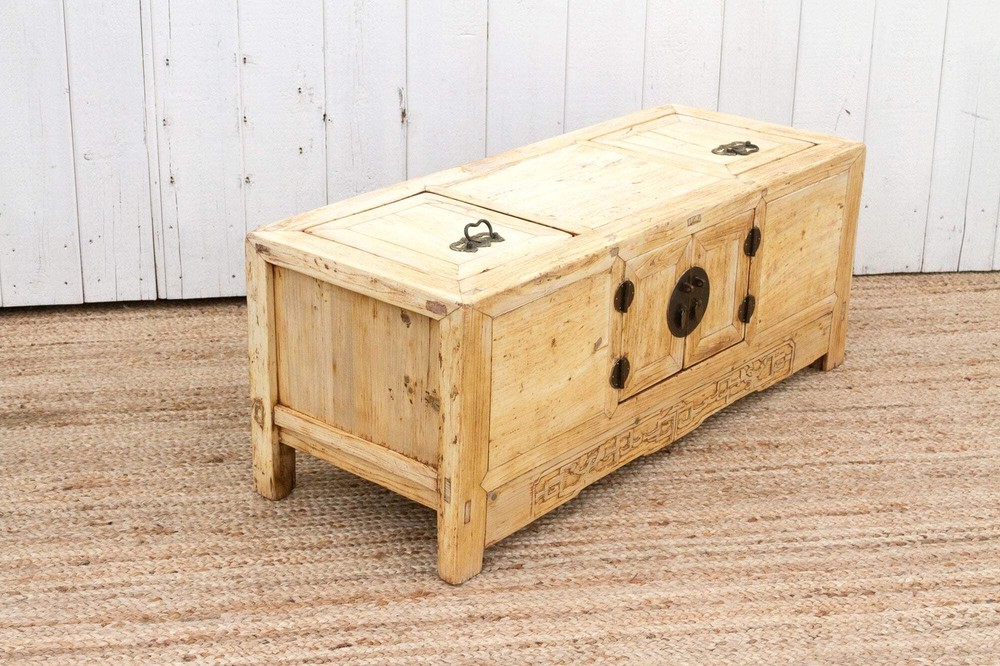 Antique Bleached Wood Chinese Chest