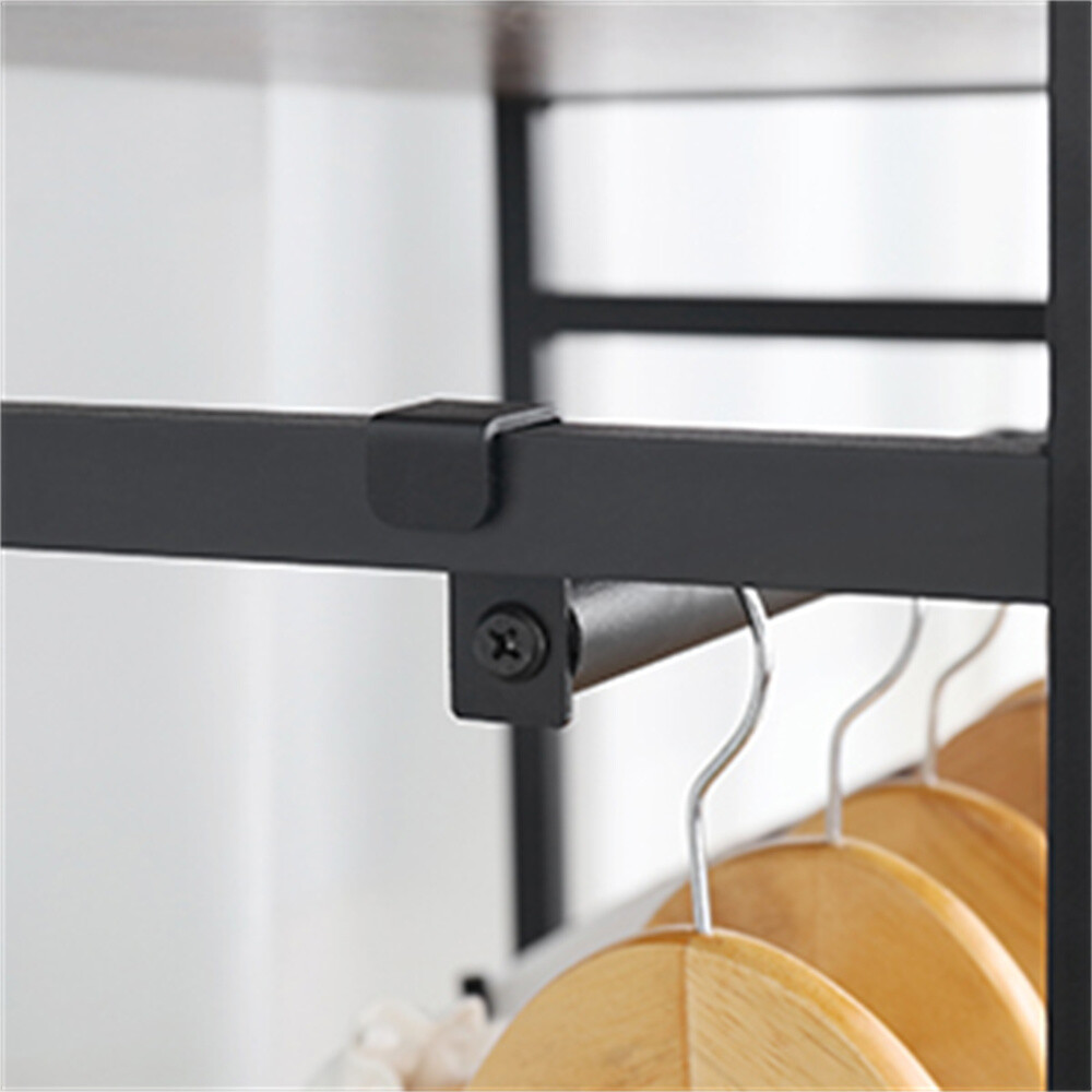Sturdy Clothes Rack Freestanding Garment Storage Shelf Adjustable Kitchen Shelf