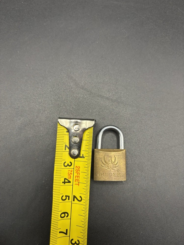 Ruger Brass Gun Lock Mini-Lock Padlock with 3 Replacement Keys