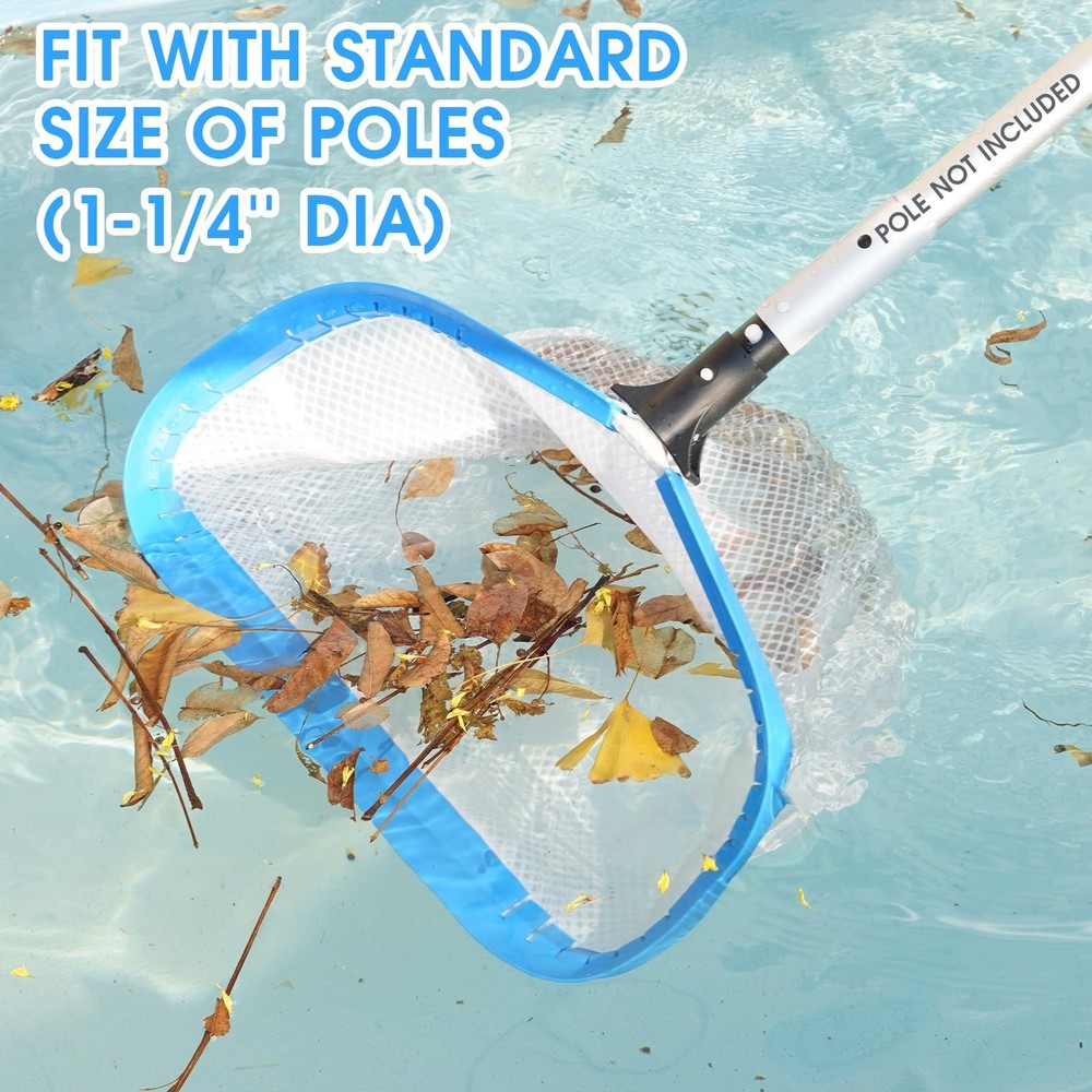 Netting DoubleLayer Pool Net 18in Heavy Duty Leaf Rake Skimmer