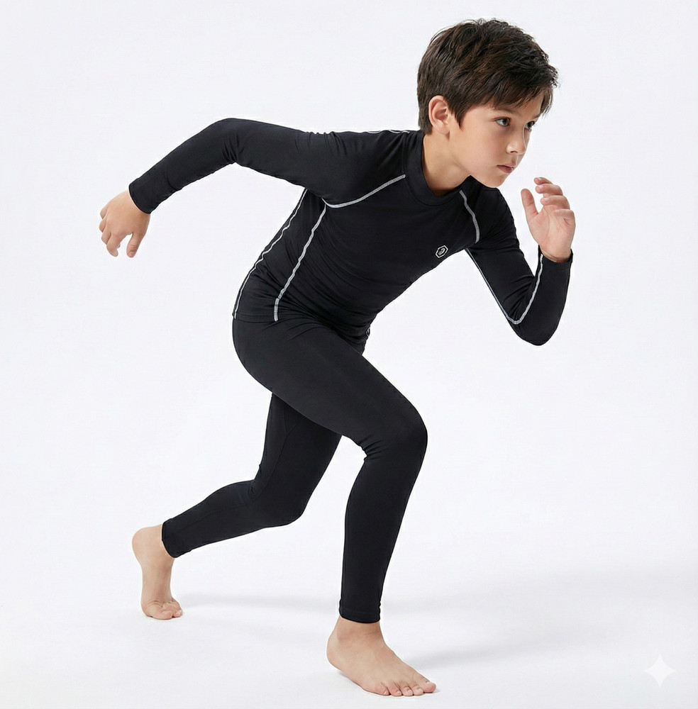 Kids Thermal Compression T-Shirt Under Layer Pants