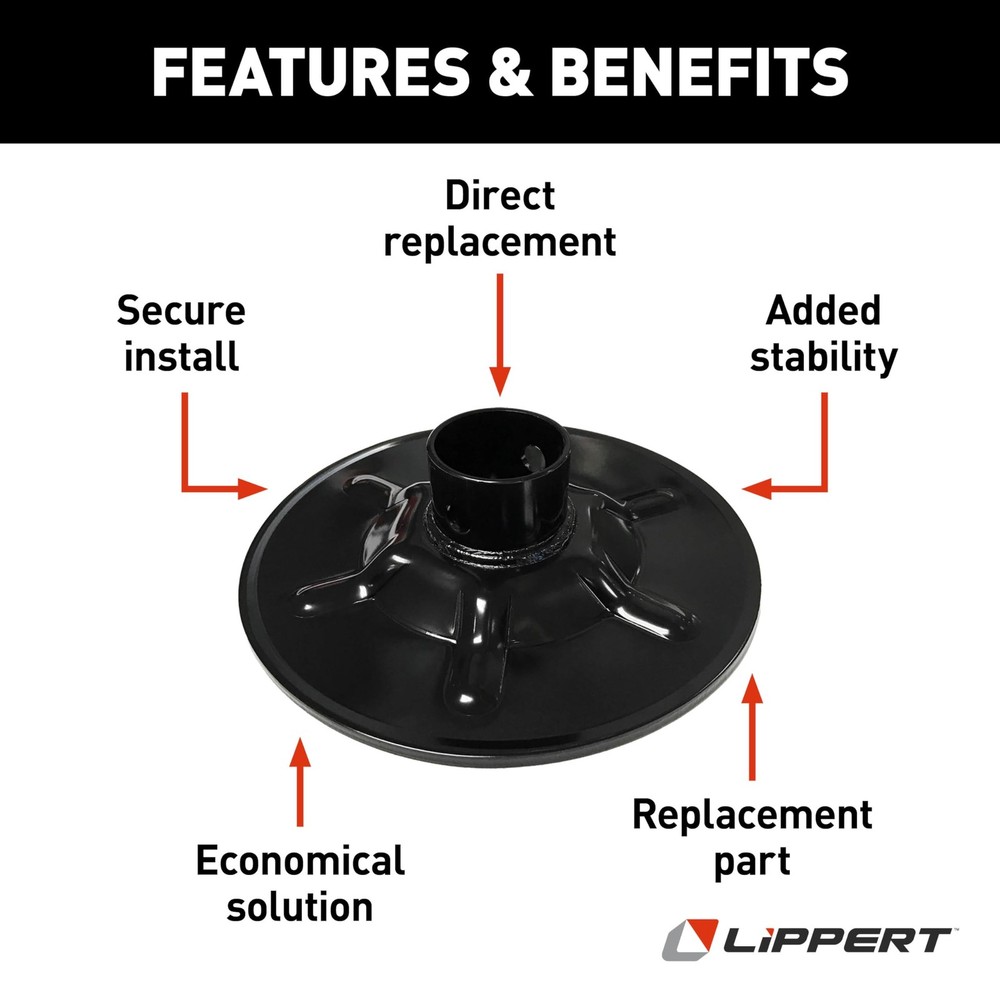 Lippert Hall Effect Ground Control 3.0 Replacement Rear Jack Foot Pad, black