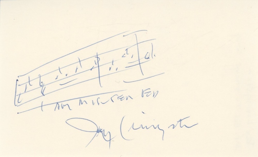 Jay Livingston- Signed Index Card