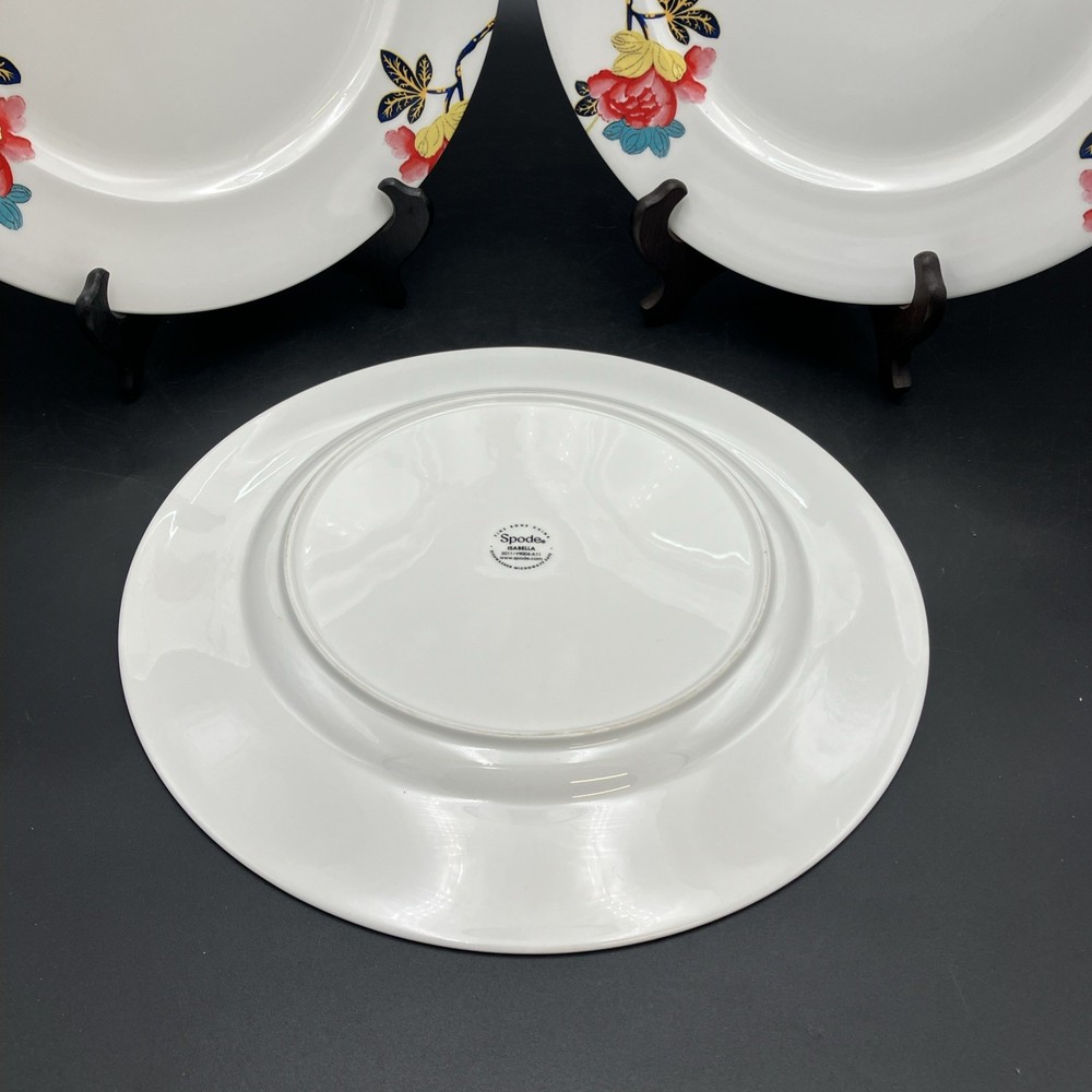 THREE SPODE DINNER PLATES ISABELLA MULTICOLOR FLORAL 11”