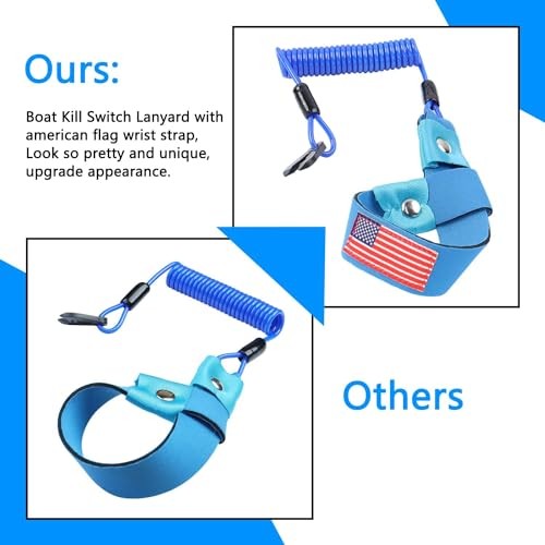 Jet Ski Kill Switch Lanyard Compatible with Yamaha Cut Off Tether Replace Blue