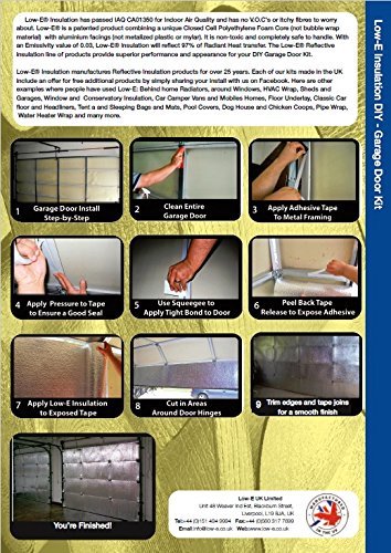 NASATECH WHITE Garage Door Insulation Kit TWO CAR GARAGE DOOR 3 PANEL 18FT