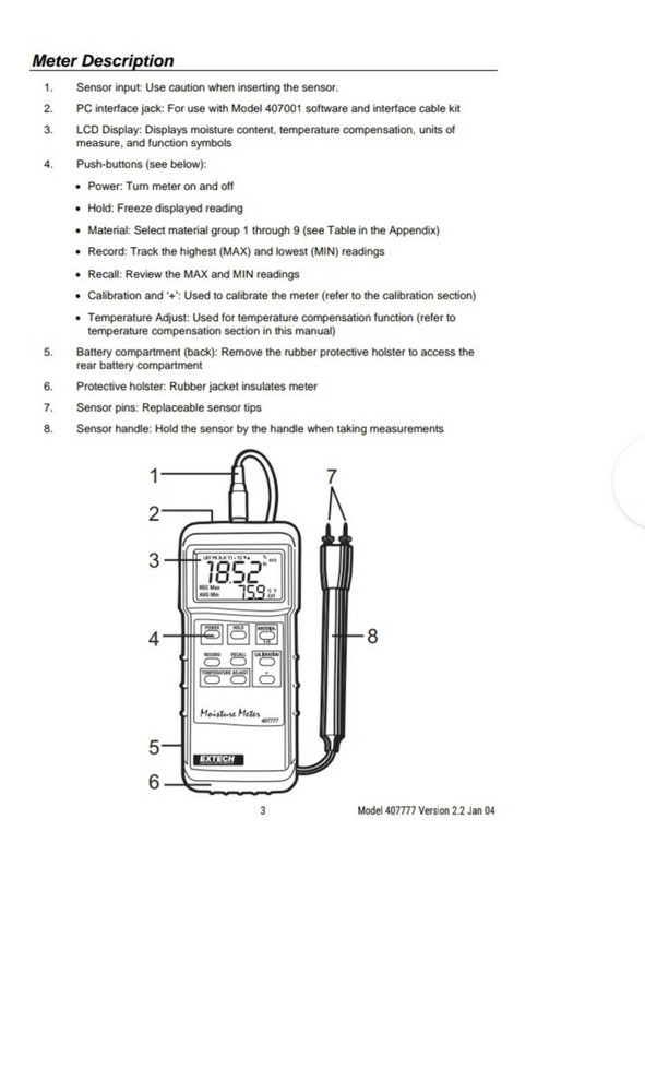 Extach Moisture Meter Heavy Duty