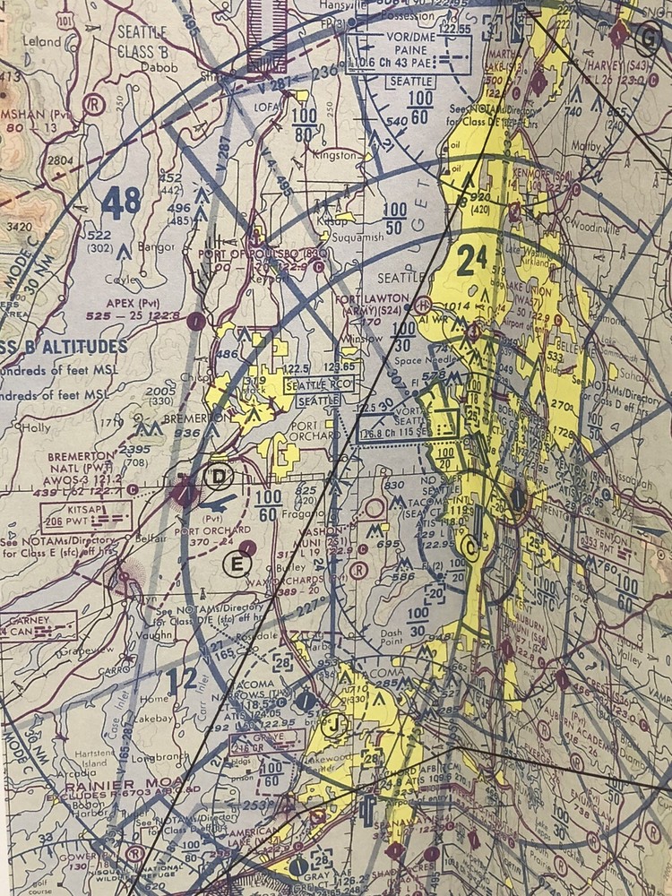 1994 NOAA SEATTLE Sectional Aeronautical Chart - 46th Edition