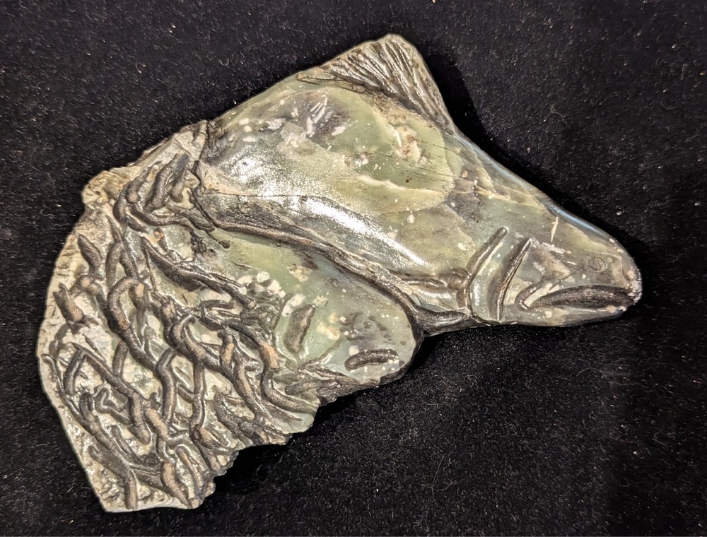 Hand Carved Leaping Salmon Nephrite?